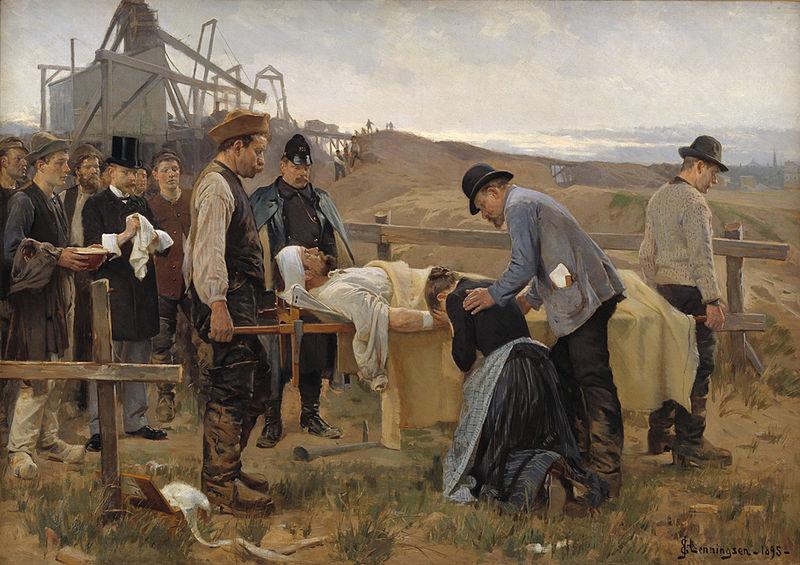 Erik Henningsen A wounded worker), oil painting image